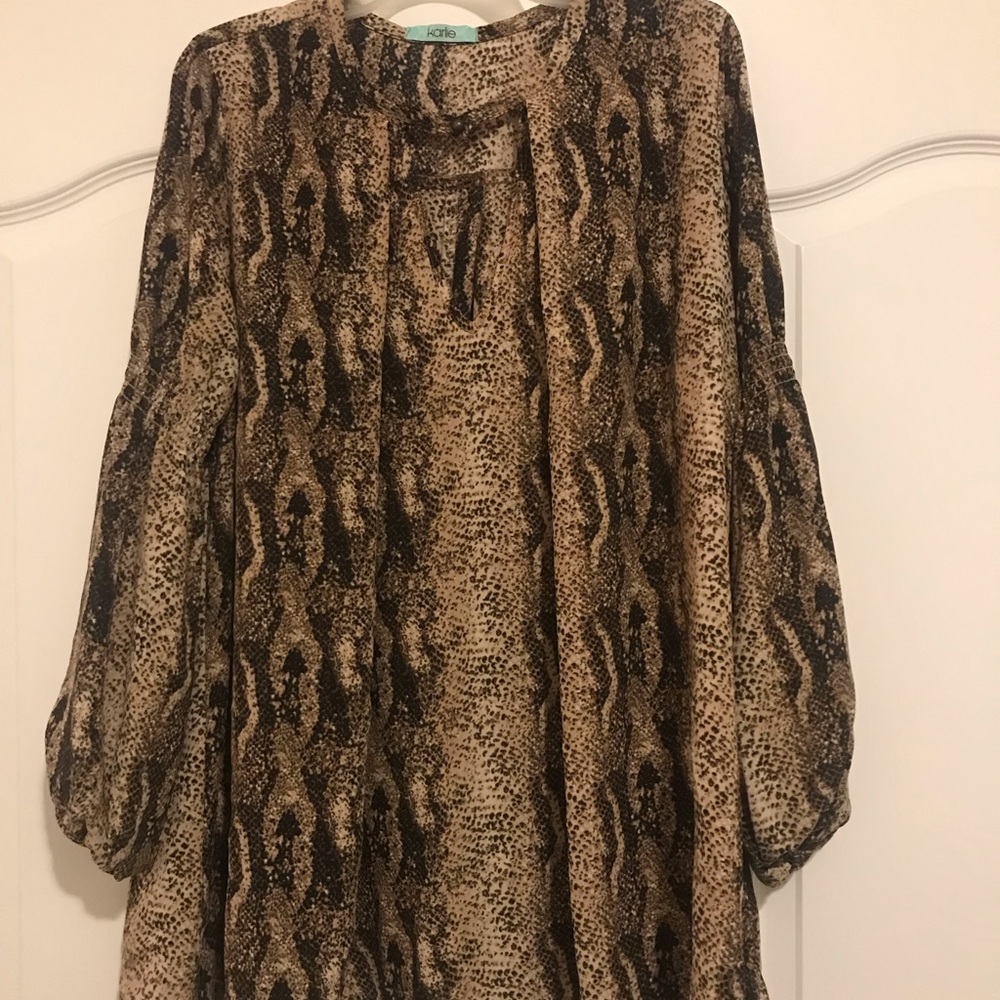 Snake skin plus size long shirt